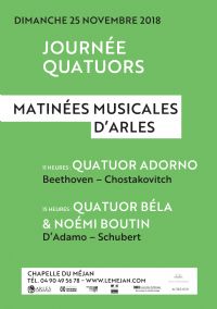 Journée Quatuor. Le dimanche 25 novembre 2018 à Arles. Bouches-du-Rhone.  11H00